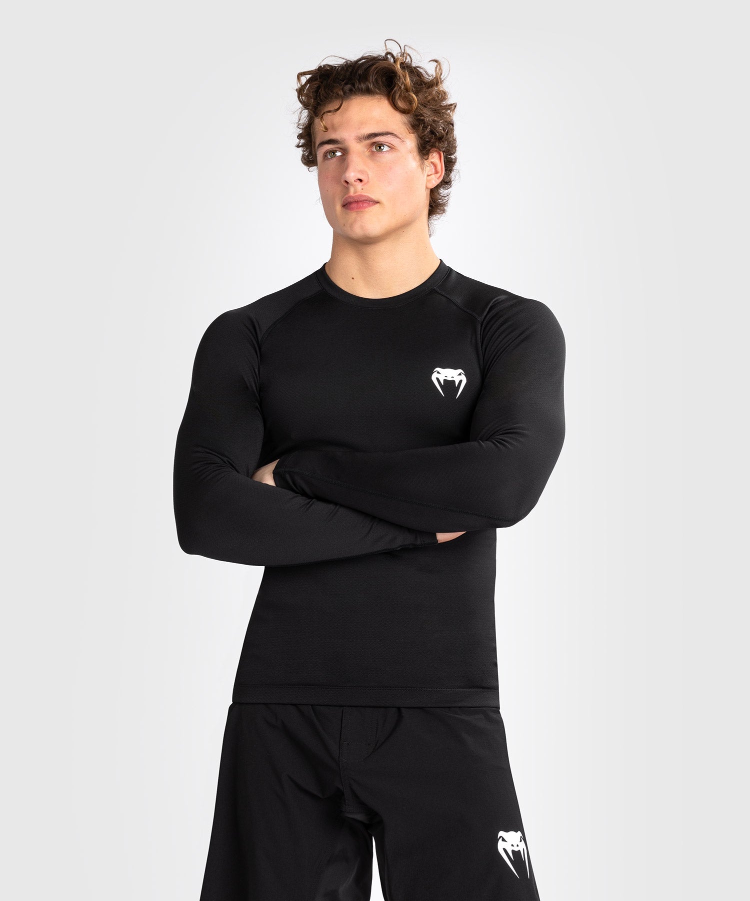 Venum Rashguard Contender Lange Ärmel - Schwarz/Weiss