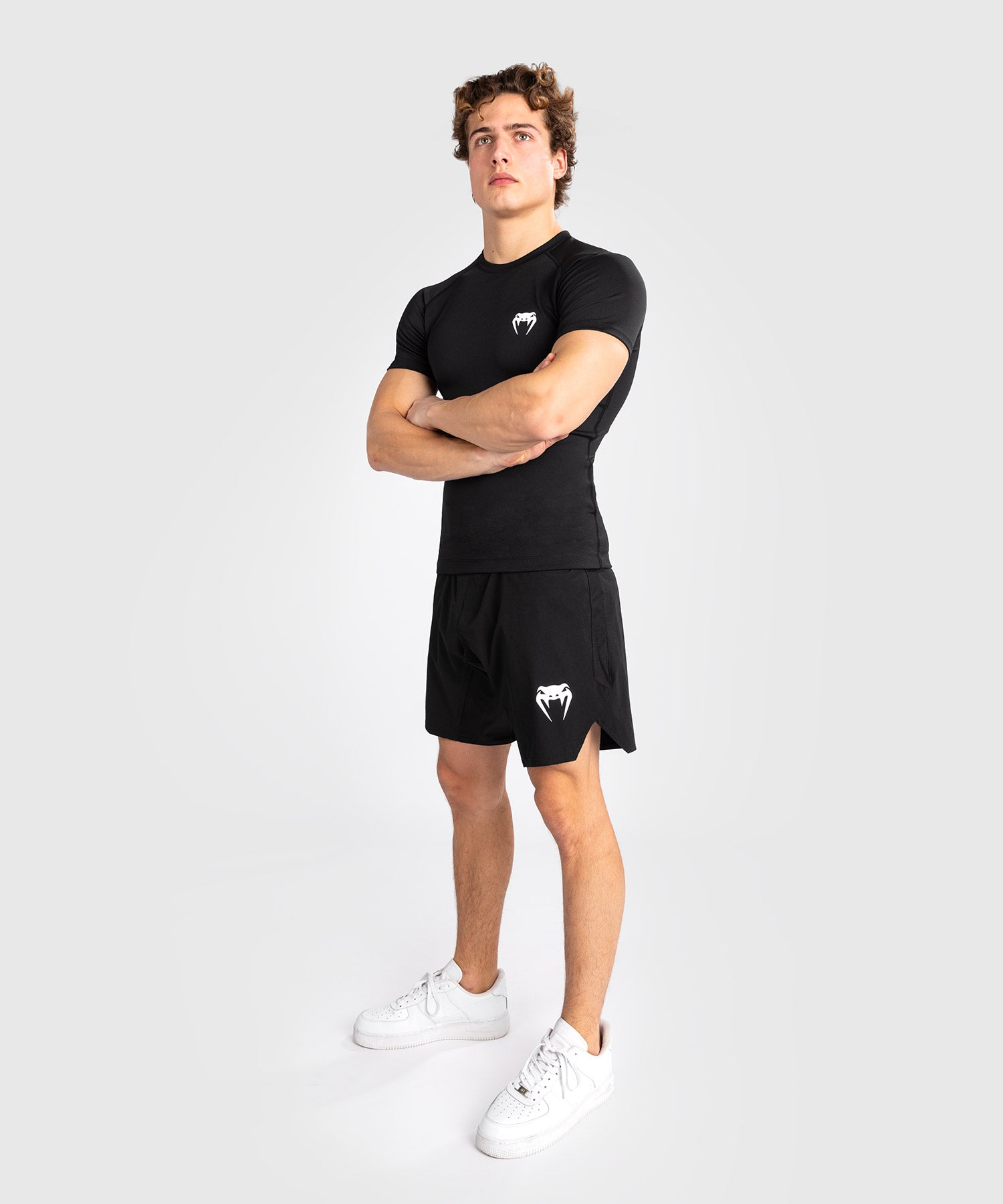 Venum Rashguard Contender Kurze Ärmel - Schwarz/Weiss