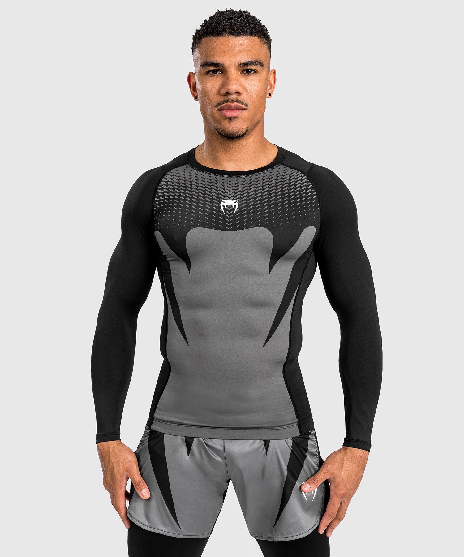 Venum Rashguard Attack Lange Ärmel - Schwarz/Grau