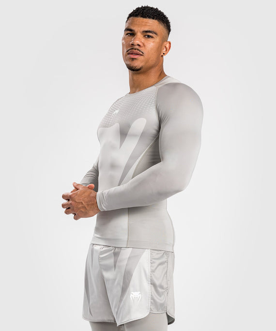 Venum Rashguard Attack Lange Ärmel - Weiss/Grau