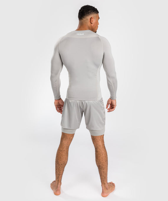 Venum Rashguard Attack Lange Ärmel - Weiss/Grau