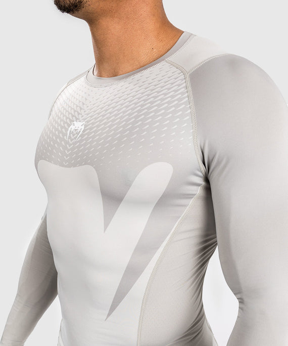 Venum Rashguard Attack Lange Ärmel - Weiss/Grau