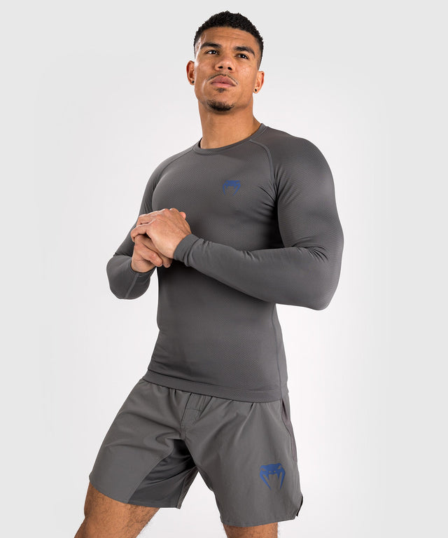 Venum Rashguard Contender Lange Ärmel - Grau/Blau