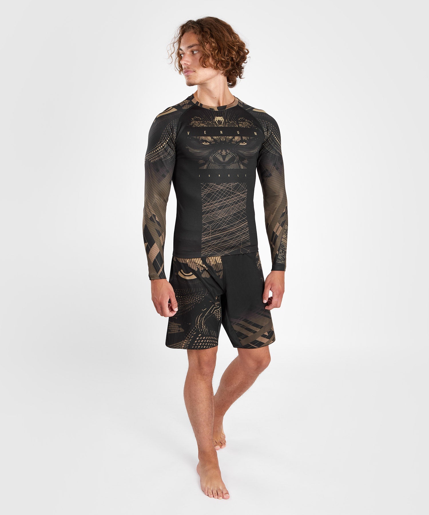 Venum Rashguard Gorilla Jungle Lange Ärmel - Schwarz/Braun