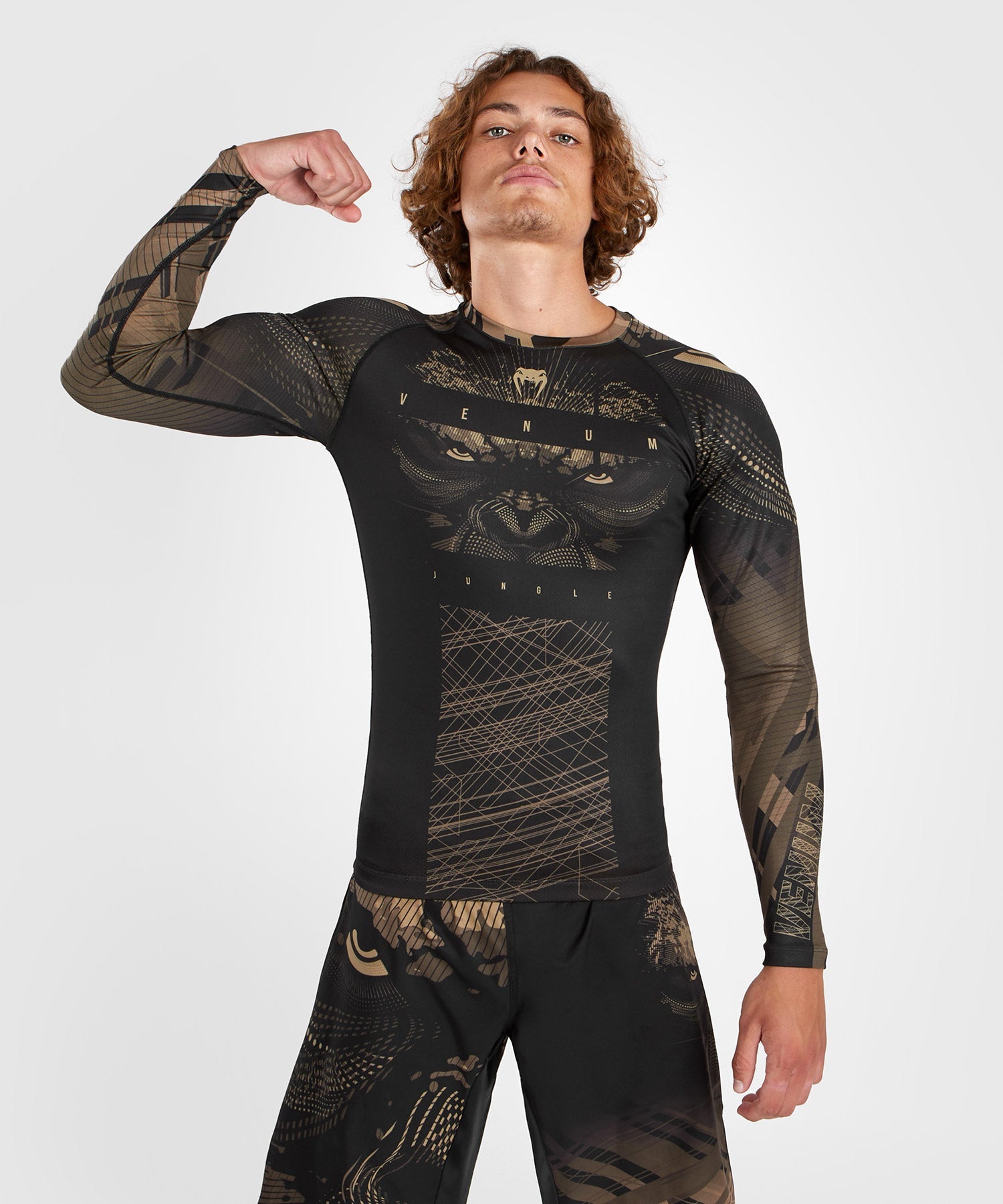 Venum Rashguard Gorilla Jungle Lange Ärmel - Schwarz/Braun