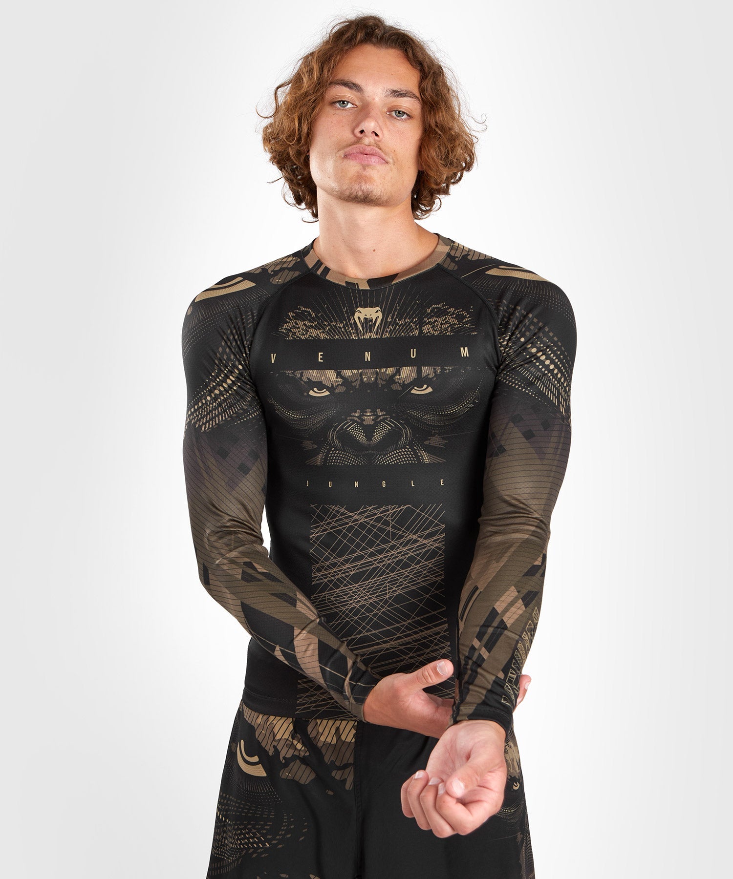 Venum Rashguard Gorilla Jungle Lange Ärmel - Schwarz/Braun