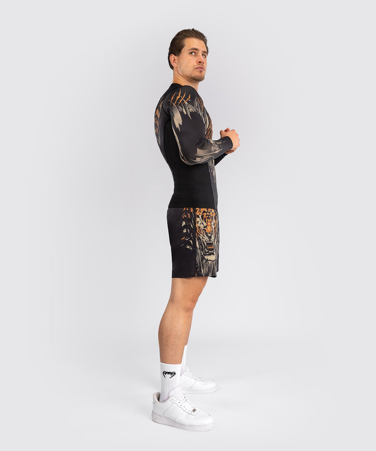 Venum Rashguard Langarm Tiger - Schwarz/Orange