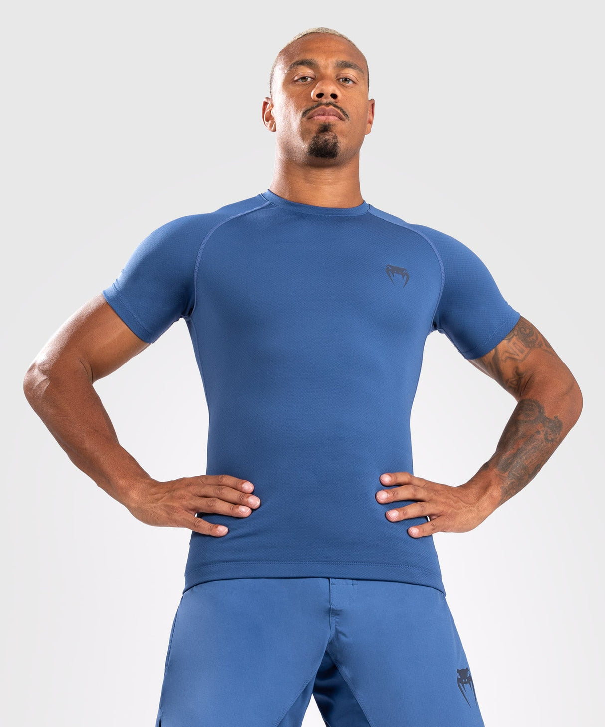 Venum Rashguard Contender Kurze Ärmel - Blau