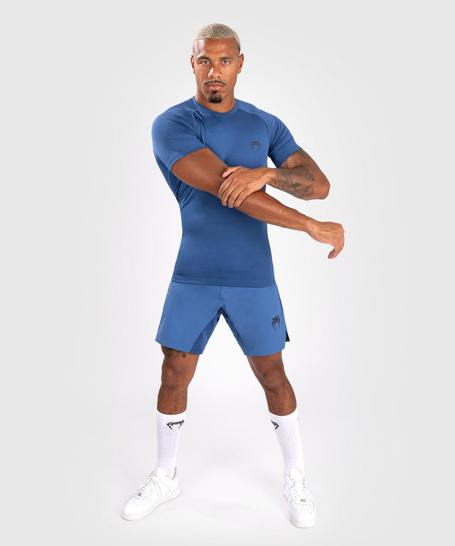 Venum Rashguard Contender Kurze Ärmel - Blau