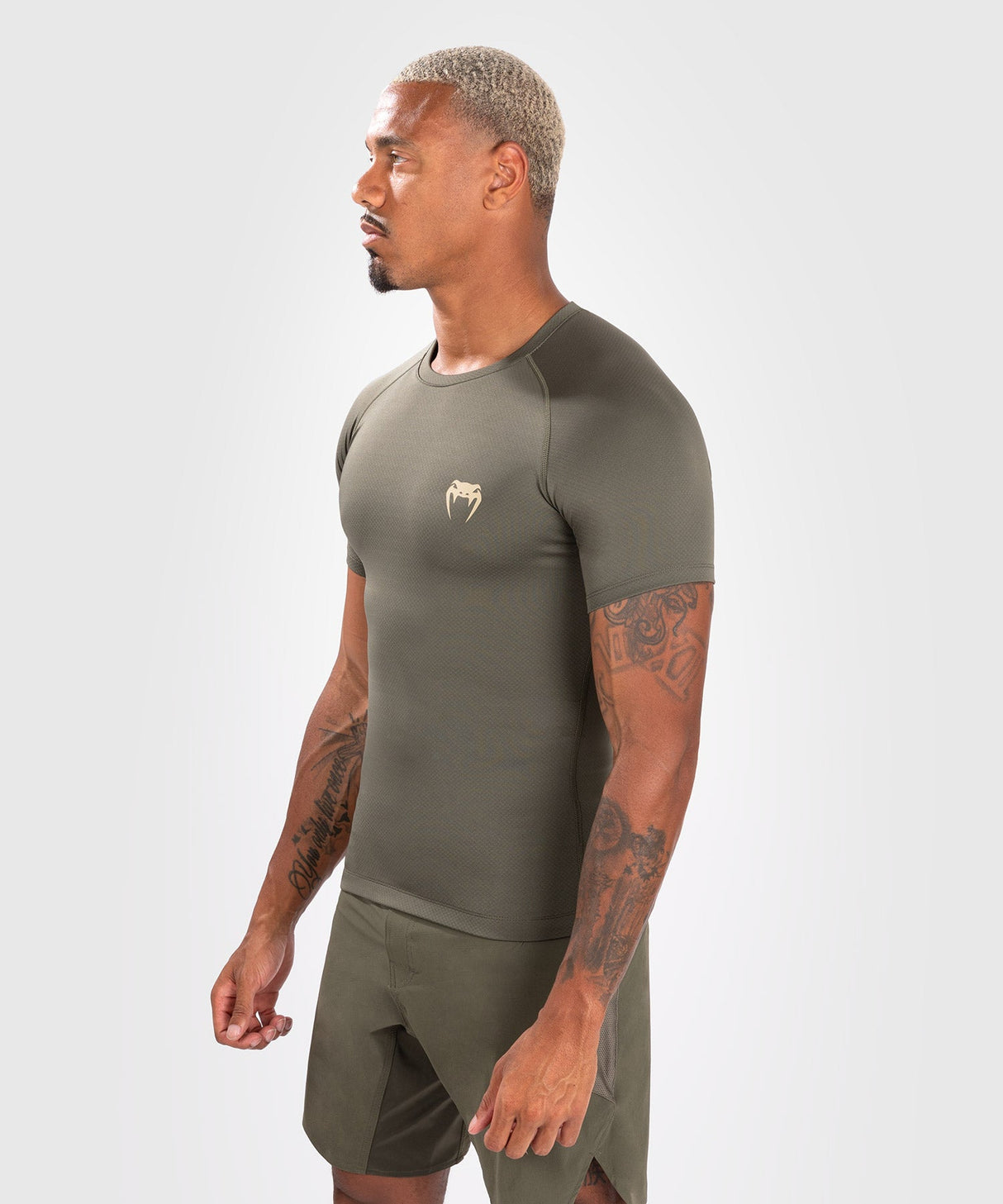 Venum Rashguard Contender Kurze Ärmel - Khaki Grün