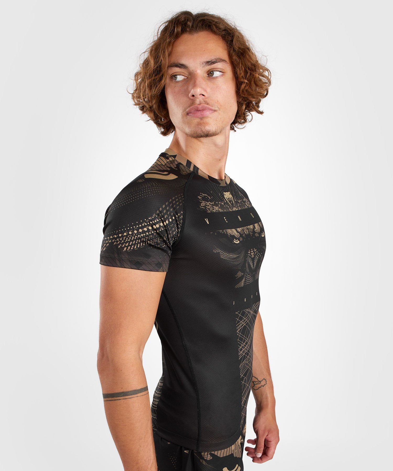 Venum Rashguard Gorilla Jungle Kurze Ärmel - Schwarz/Braun