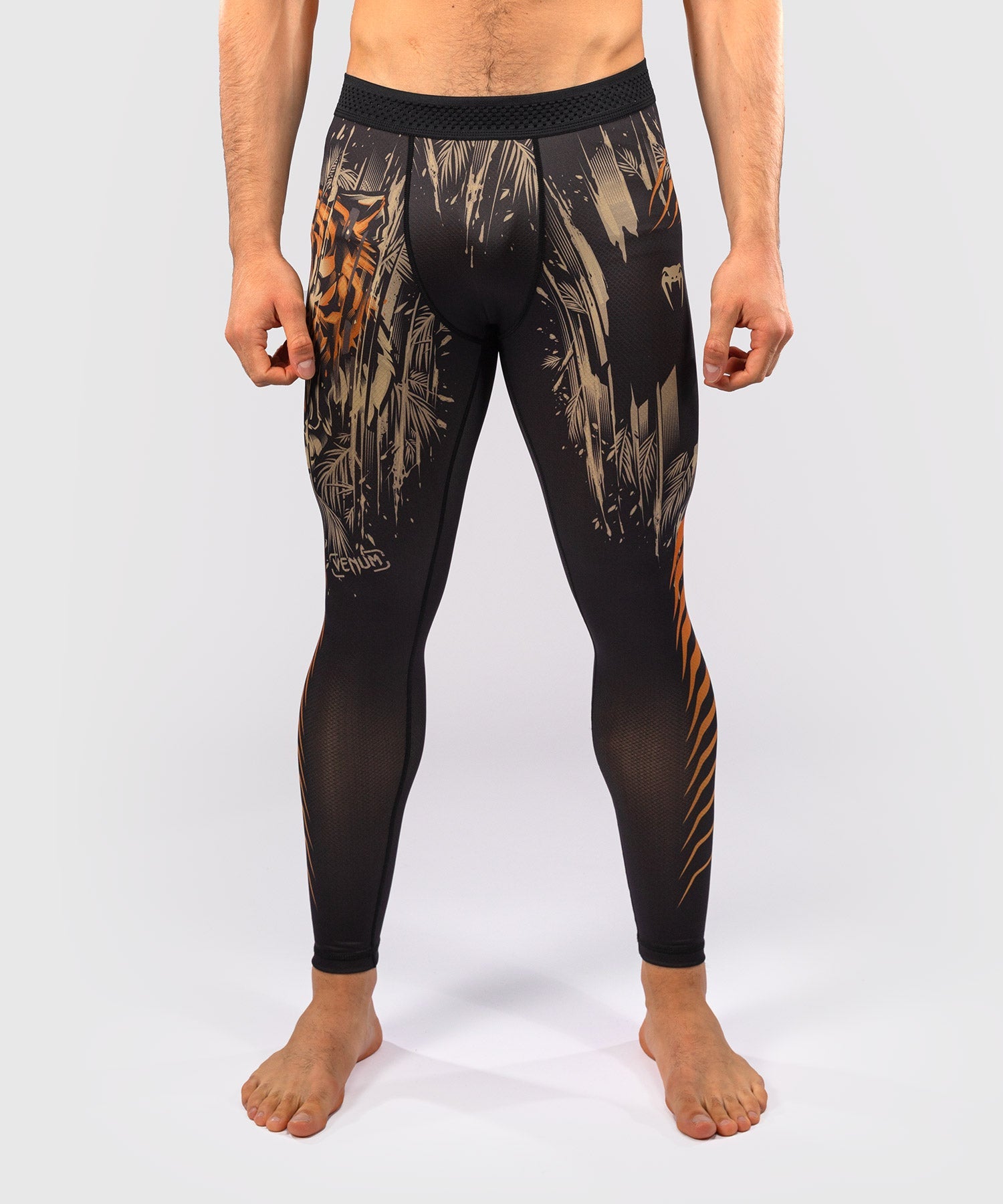 Venum Kompressionshose Tiger - Schwarz/Orange