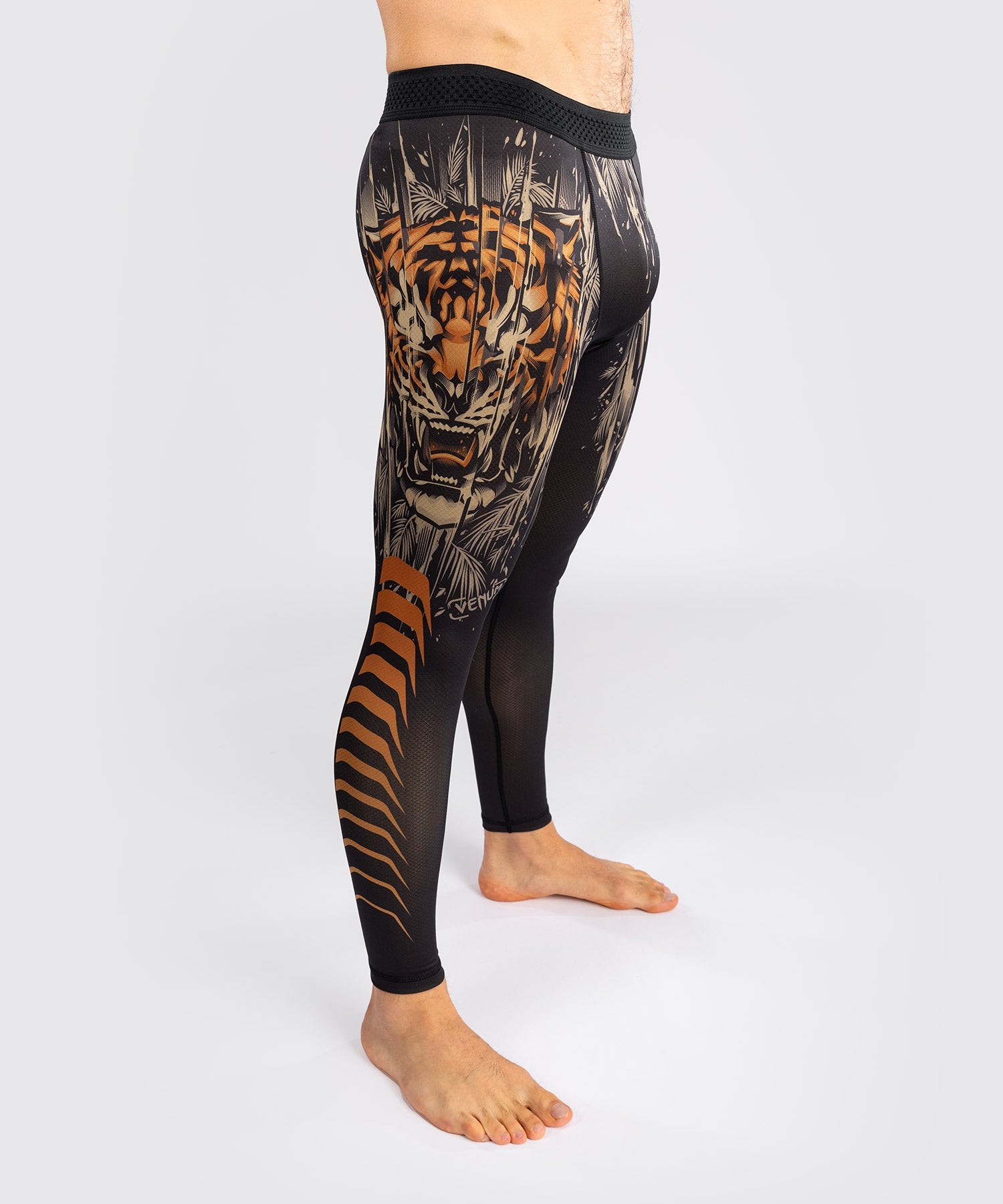 Venum Kompressionshose Tiger - Schwarz/Orange
