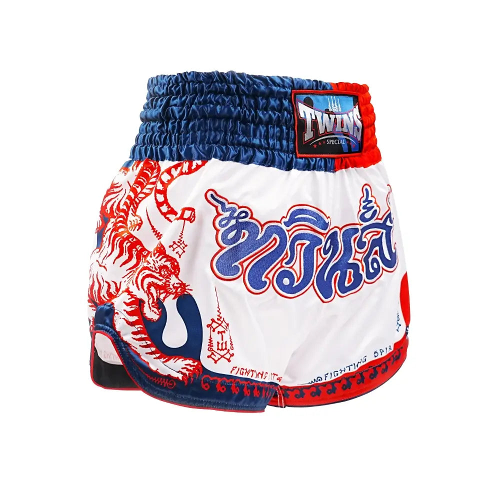 Twins Muay Thai Shorts TTBL Yant – Weiss/Blau/Rot