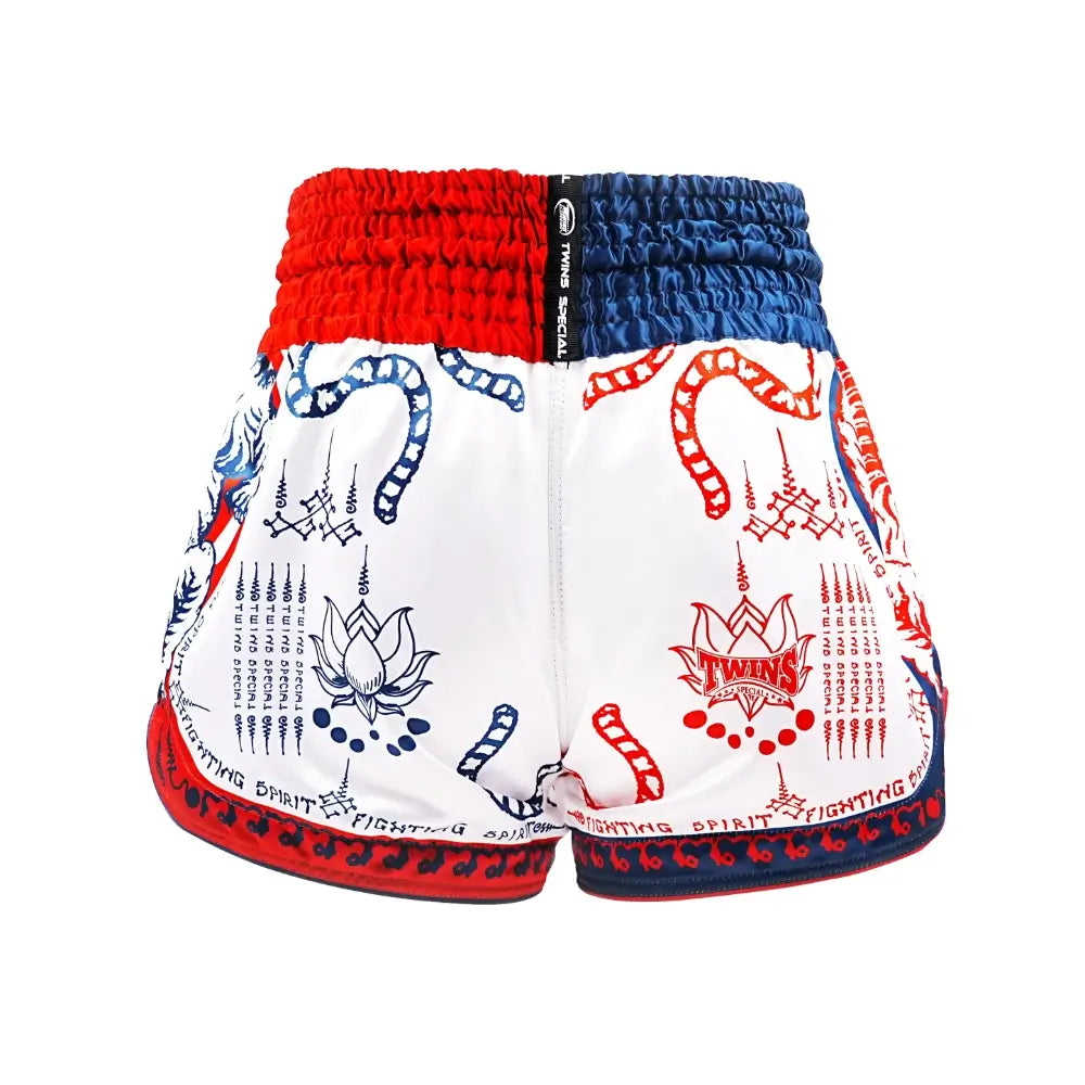 Twins Muay Thai Shorts TTBL Yant – Weiss/Blau/Rot