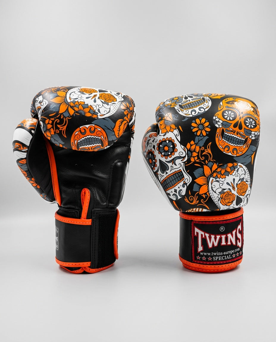 Twins Boxhandschuhe FBGVL3 Skull – Schwarz/Orange/Weiss