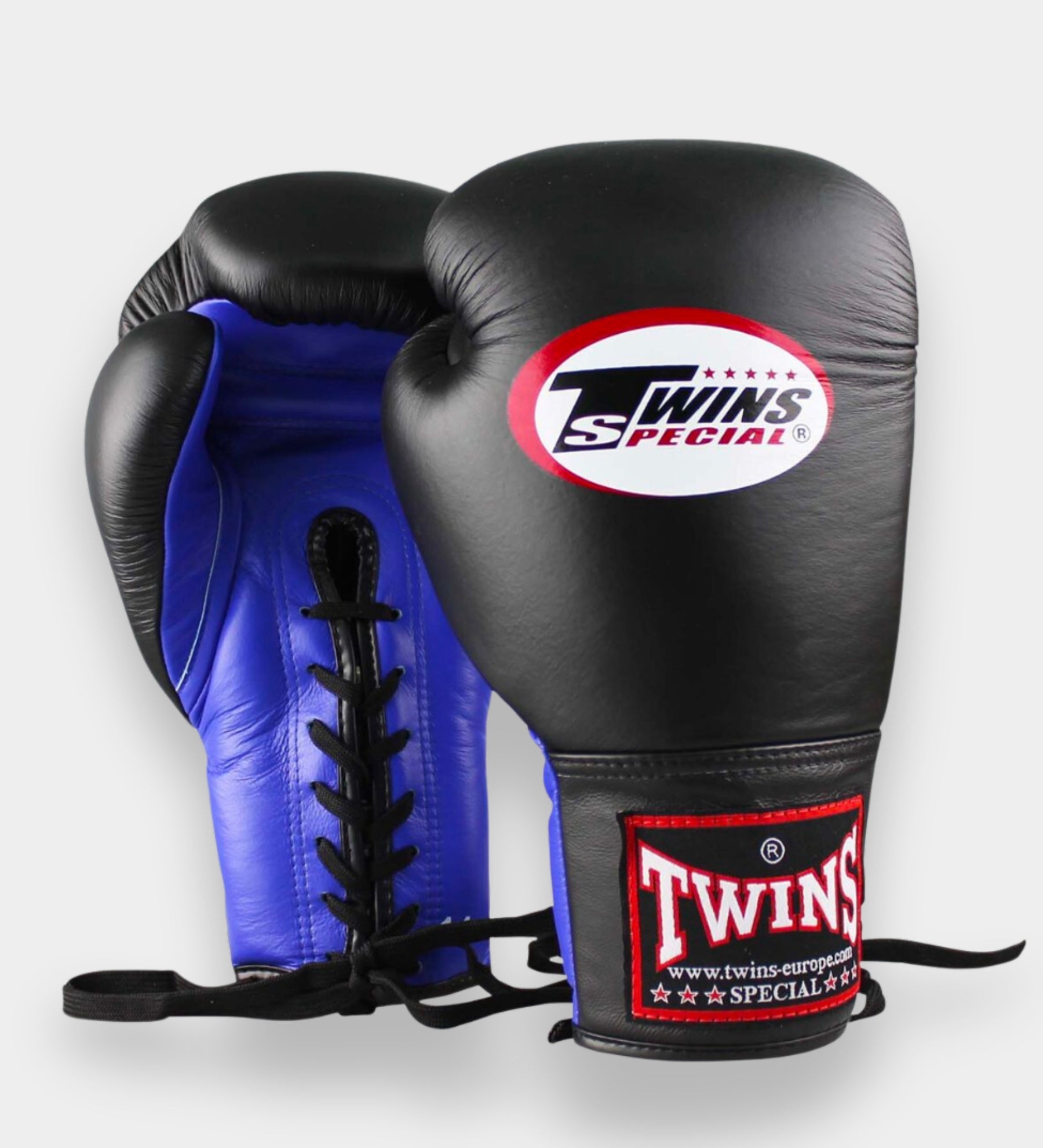 Twins Boxhandschuhe BGVLL1 mit Schnürung - Schwarz/Blau