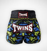 Twins Muay Thai Shorts TTBL Atlas - Schwarz/Grün/Blau