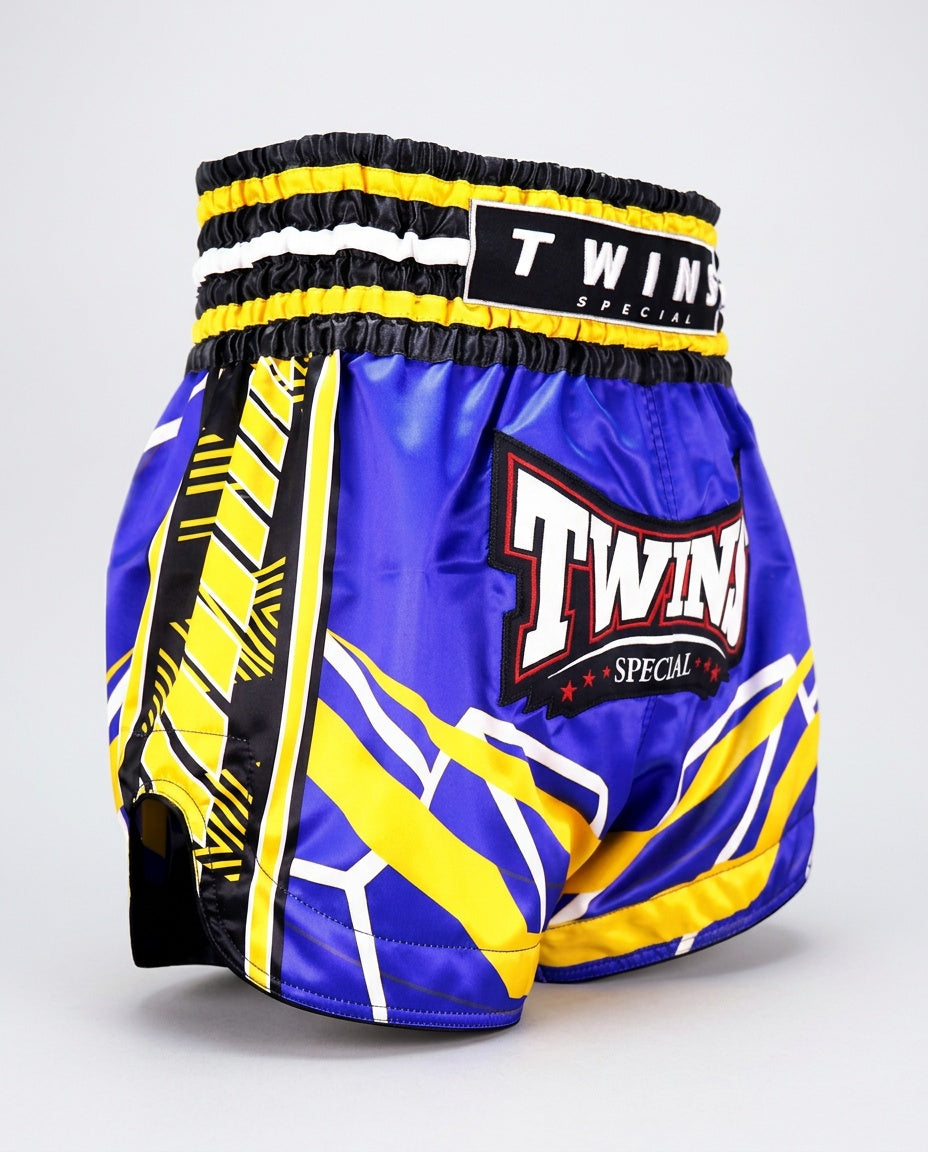 Twins Muay-Thai-Shorts TTBL Racing – Blau/Gelb
