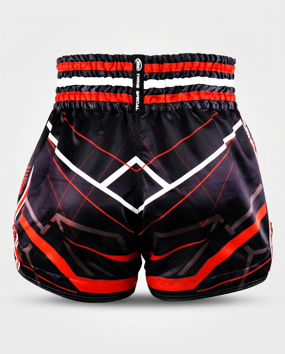 Twins Muay-Thai-Shorts TTBL Racing – Schwarz/Rot