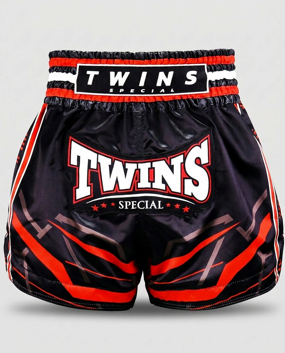 Twins Muay-Thai-Shorts TTBL Racing – Schwarz/Rot