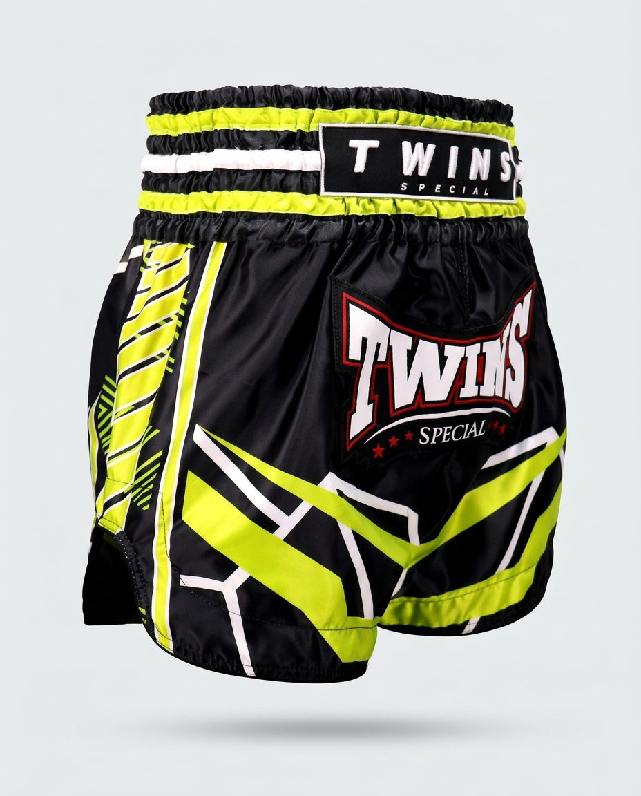 Twins Muay-Thai-Shorts TTBL Racing – Schwarz/Grün