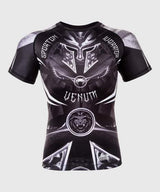 Venum Rashguard Gladiator 3.0 Kurzarm – Schwarz/Grau/Weiss