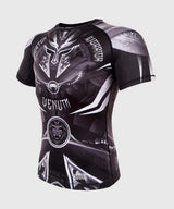 Venum Rashguard Gladiator 3.0 Kurzarm – Schwarz/Grau/Weiss