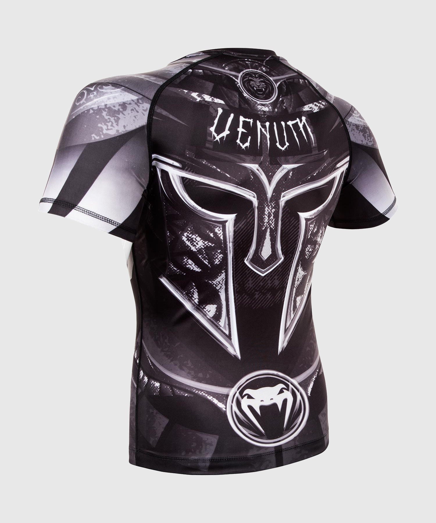 Venum Rashguard Gladiator 3.0 Kurzarm – Schwarz/Grau/Weiss