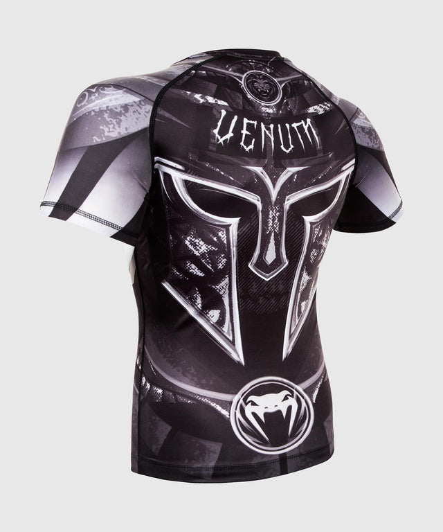 Venum Rashguard Gladiator 3.0 Kurzarm – Schwarz/Grau/Weiss