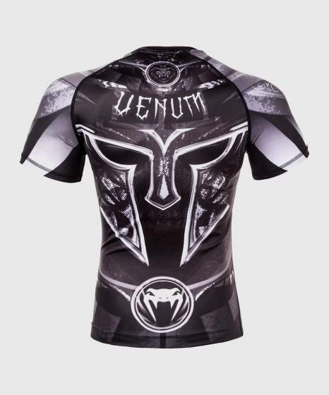 Venum Rashguard Gladiator 3.0 Kurzarm – Schwarz/Grau/Weiss