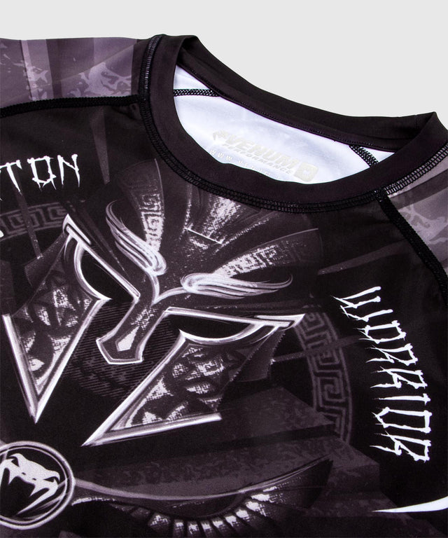 Venum Rashguard Gladiator 3.0 Kurzarm – Schwarz/Grau/Weiss