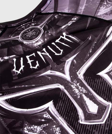 Venum Rashguard Gladiator 3.0 Kurzarm – Schwarz/Grau/Weiss