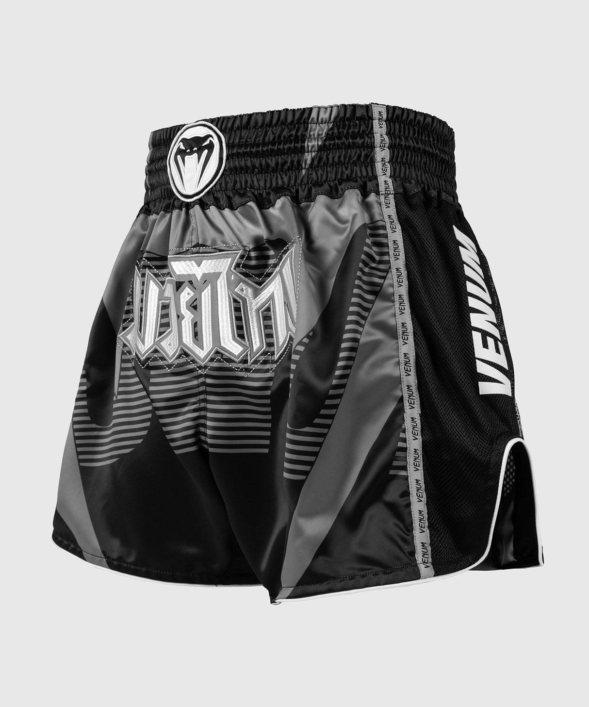 Venum Muay-Thai-Shorts Adrenaline – Schwarz/Silbergrau