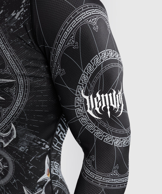 Venum Rashguard Gladiator 5.0 Langarm - Schwarz/Silber