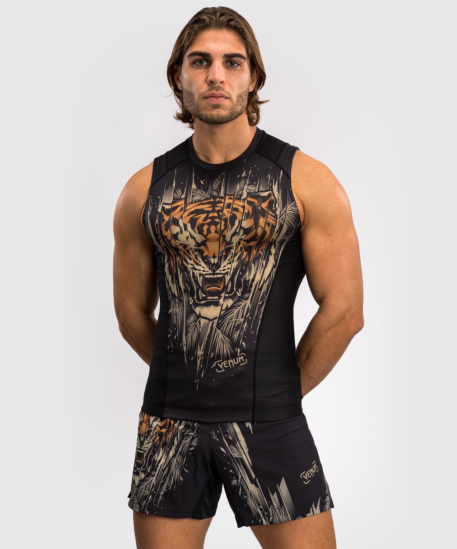 Venum Rashguard Ärmellos Tiger - Schwarz/Orange