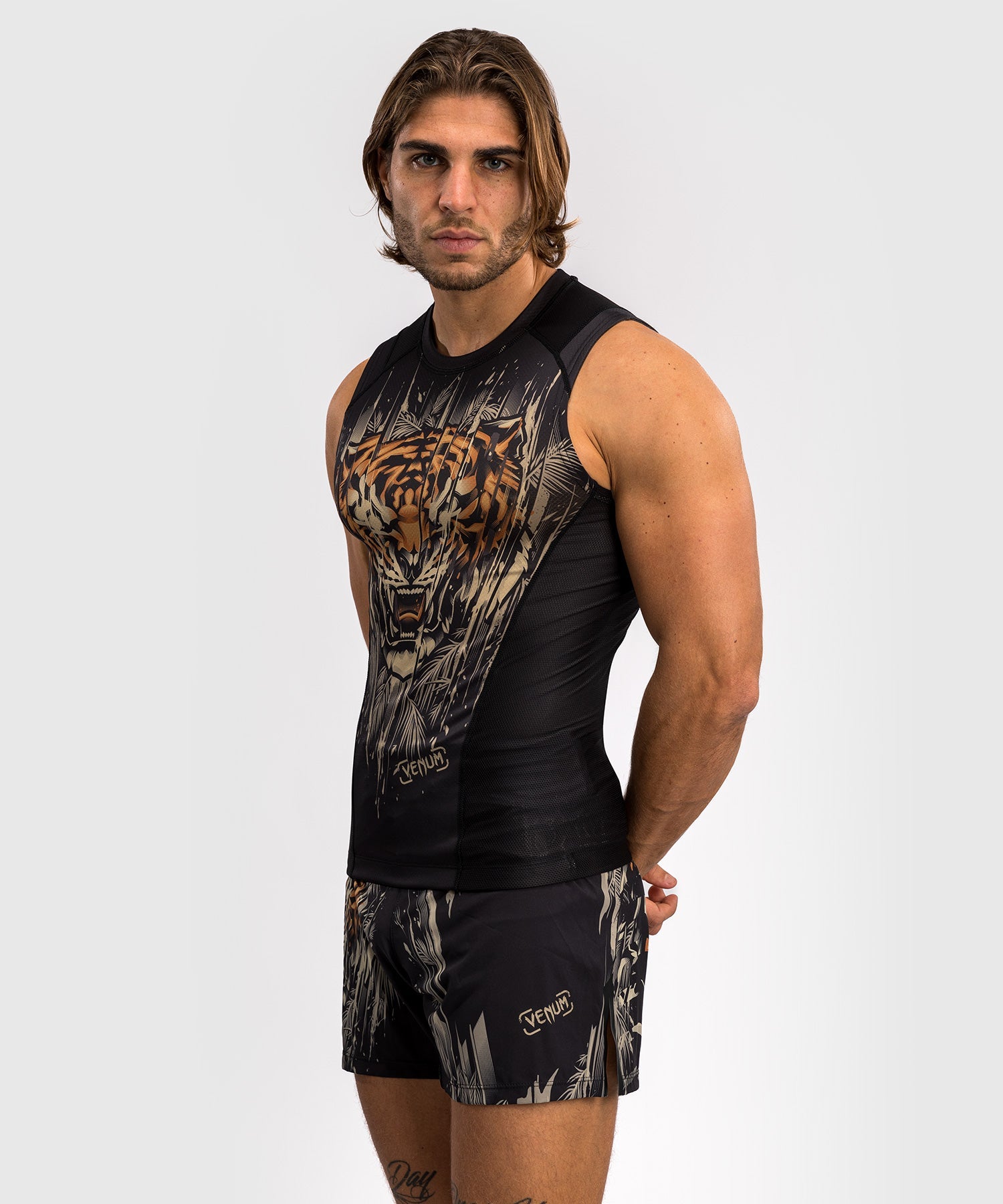 Venum Rashguard Ärmellos Tiger - Schwarz/Orange