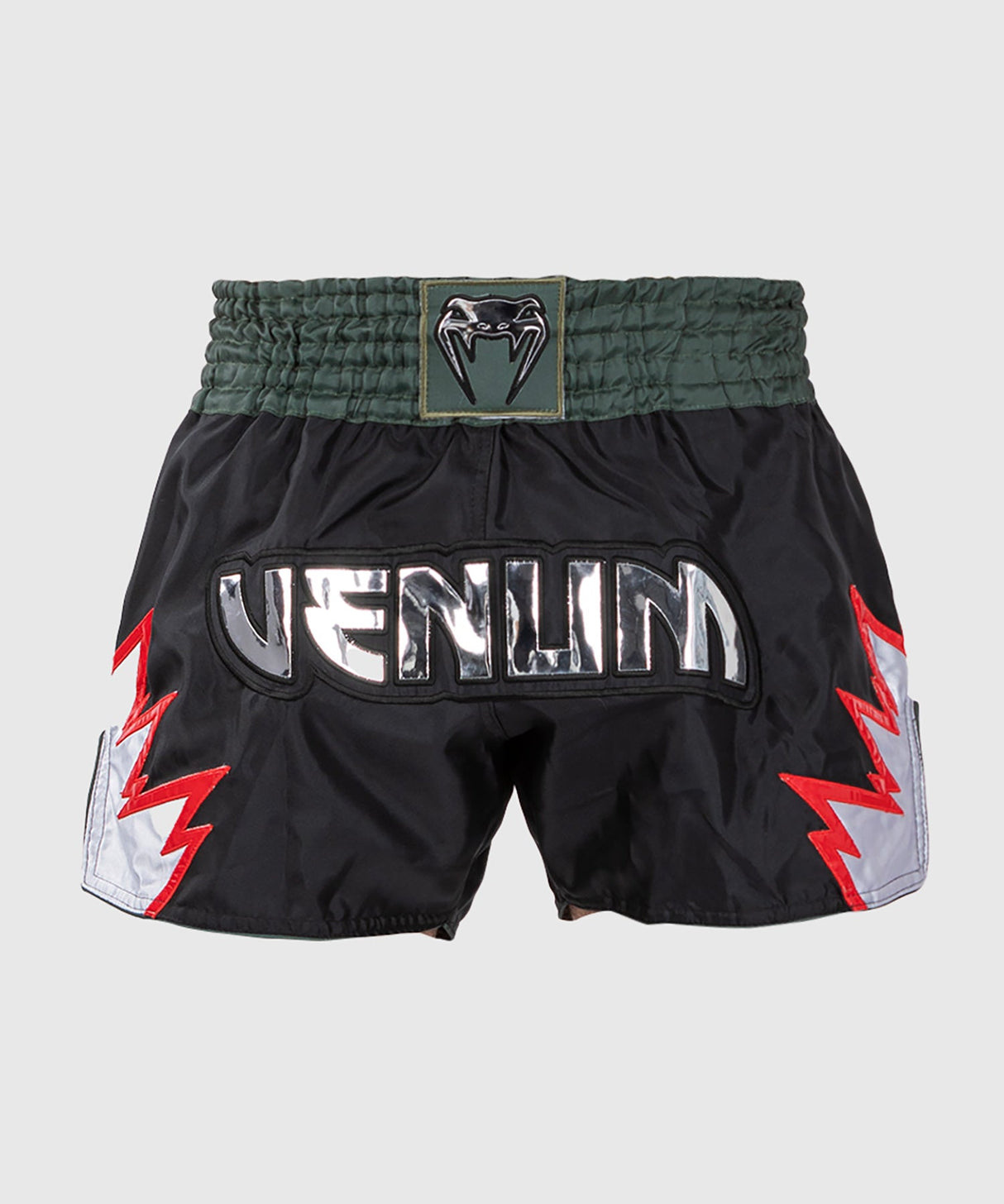 Venum Muay Thai Shorts Inferno – Schwarz/Kaki-Grün