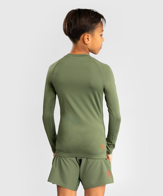 Venum Rashguard Contender Kids – Langarm – Armeegrün/Orange