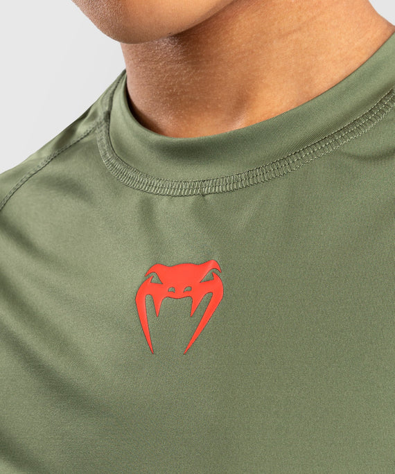 Venum Rashguard Contender Kids – Langarm – Armeegrün/Orange