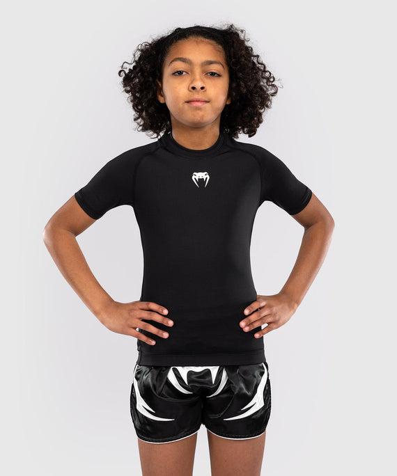 Venum Rashguard Kurze Ärmel Contender Kinder - Schwarz