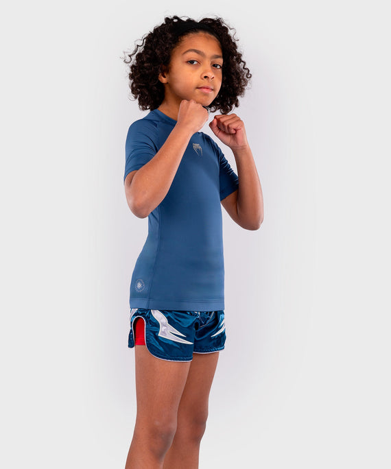 Venum Rashguard Kurze Ärmel Contender Kinder - Blau
