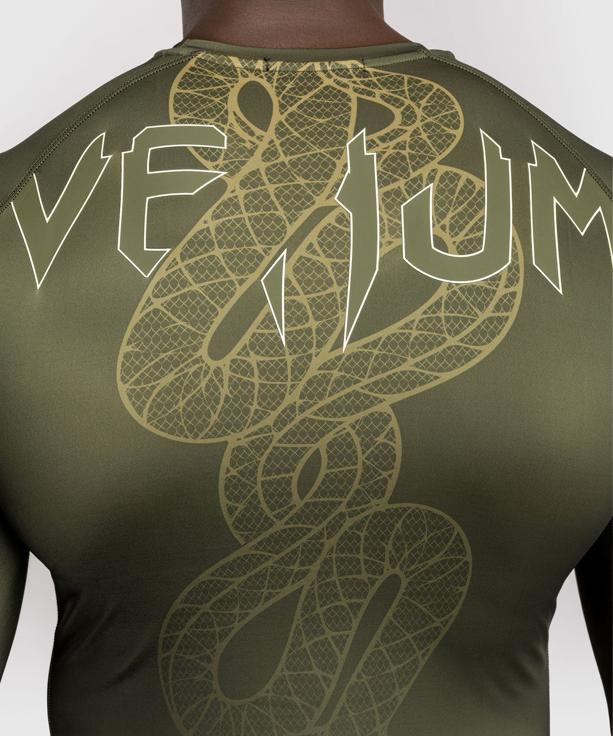 Venum Rashguard Langarm Serpenti - Khaki Grün