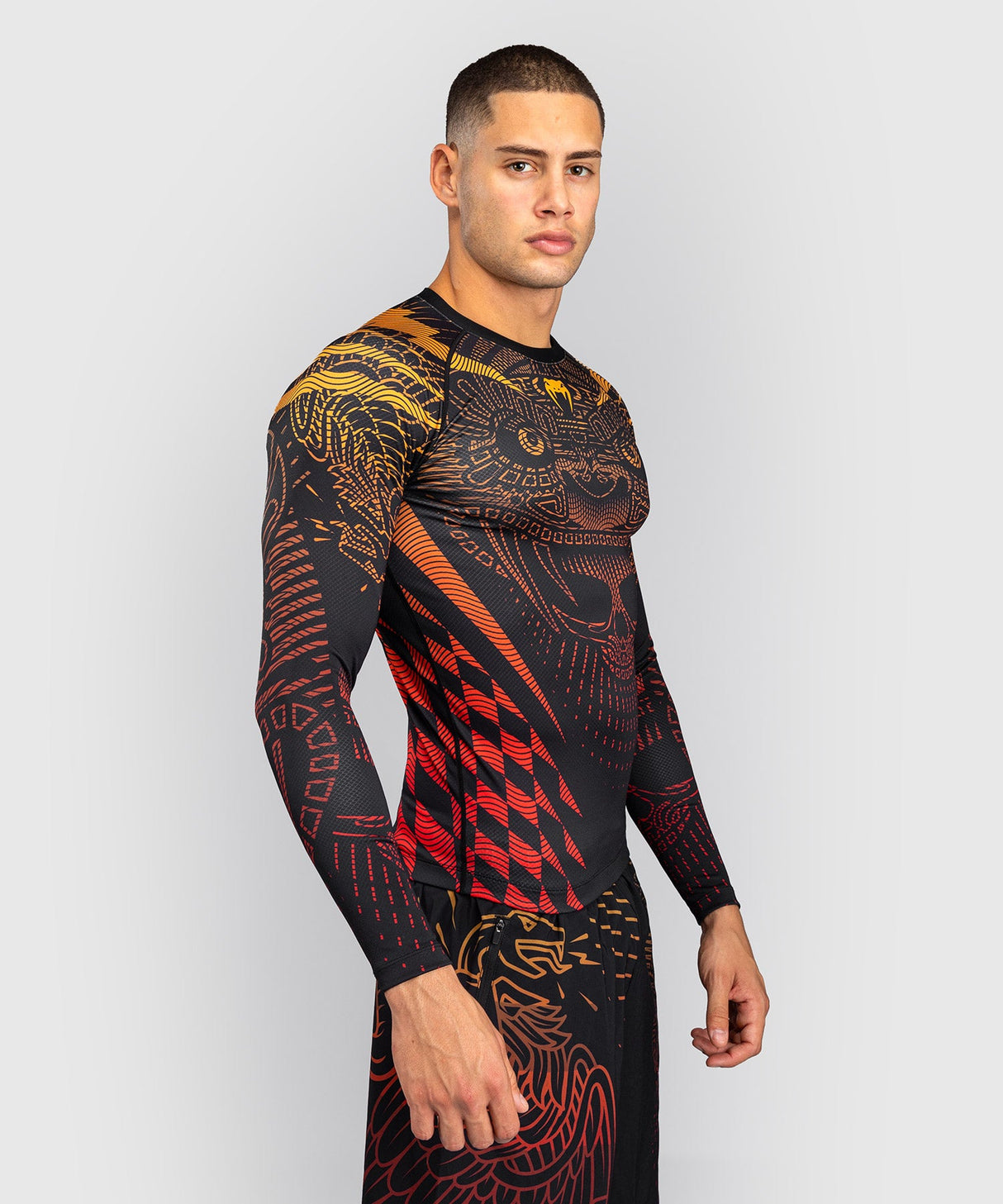 Venum Rashguard Langarm Quetzal Fury – Schwarz/Rot
