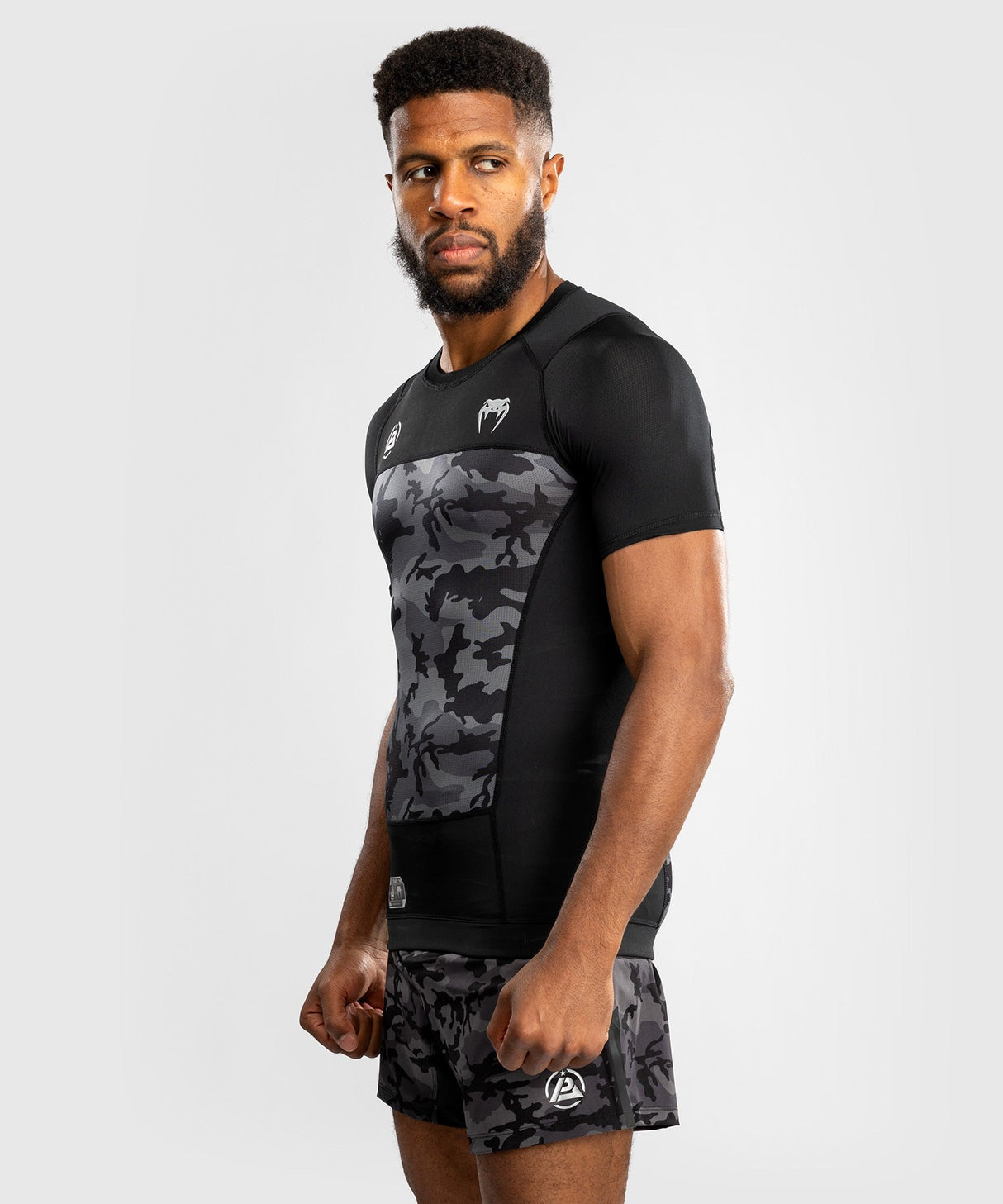 Venum x Polaris Rashguard Kurzarm – Schwarz/Grau