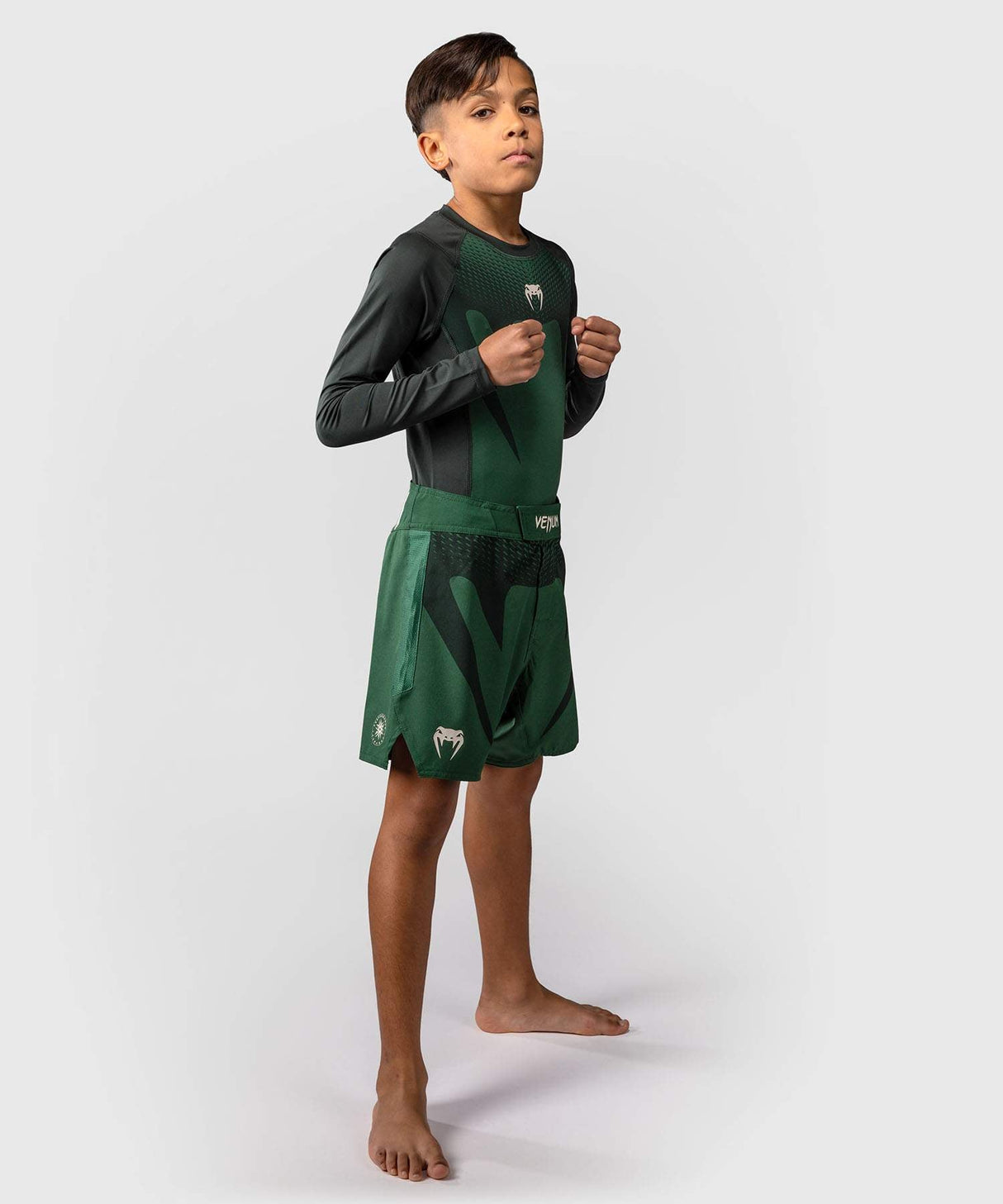 Venum MMA-Shorts Attack Kids – Grün/Weiss