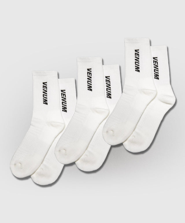 Venum Essential Crew Socken – Weiss – 3er-Set