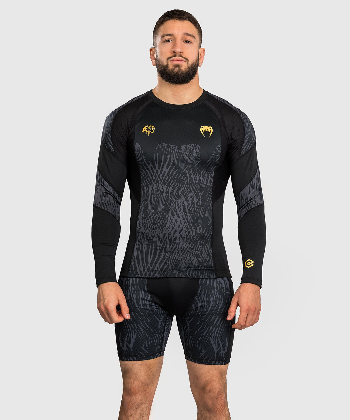 Venum x Chimaev Rashguard Langarm – Schwarz/Grau