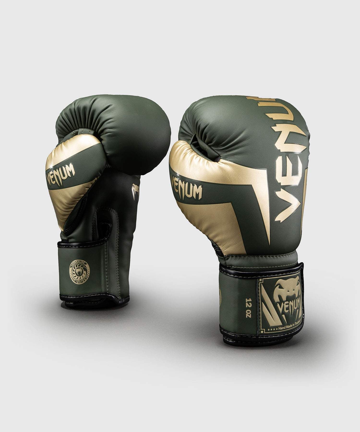 Venum Boxhandschuhe Elite – Khaki-Grün/Gold