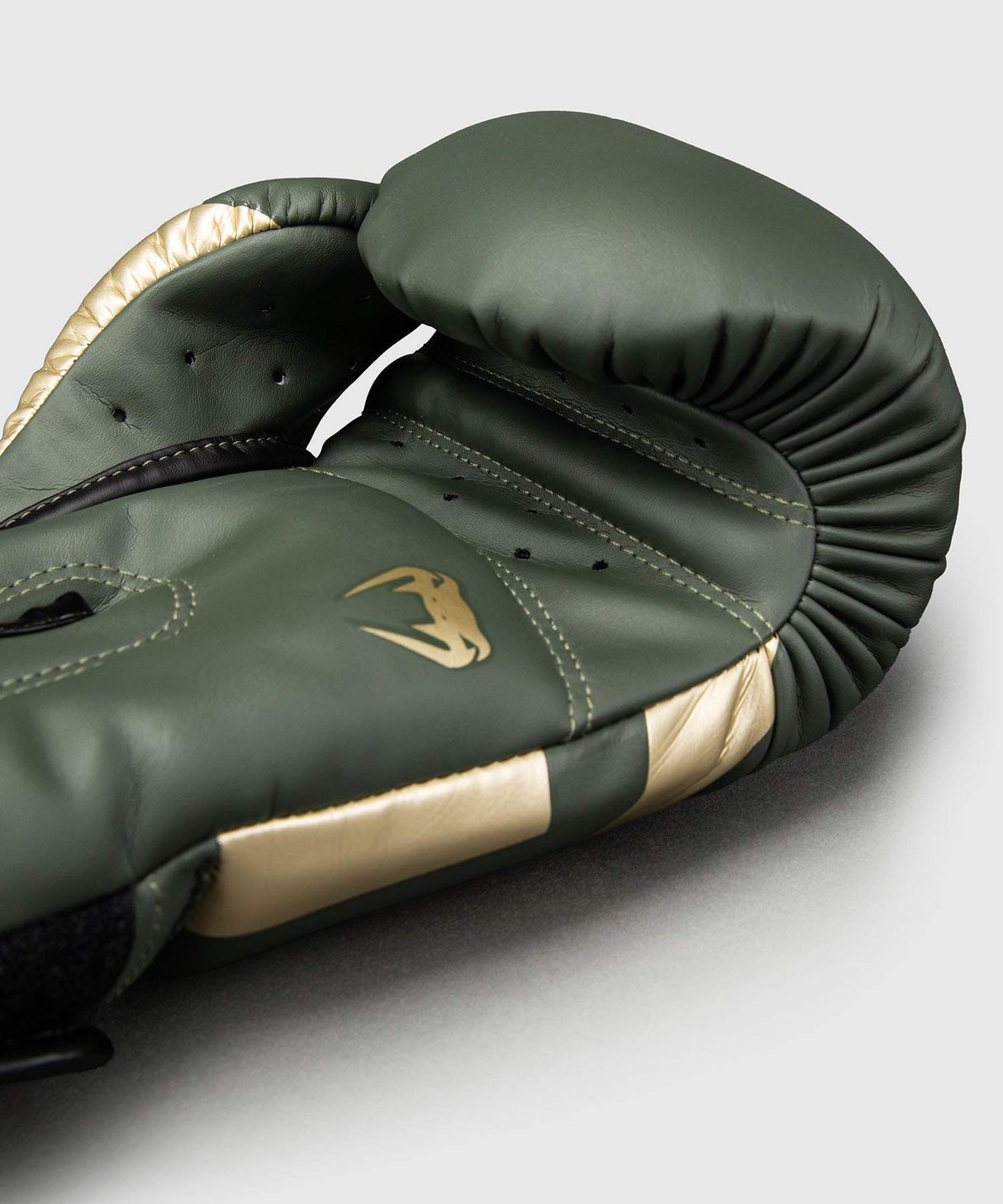 Venum Boxhandschuhe Elite – Khaki-Grün/Gold